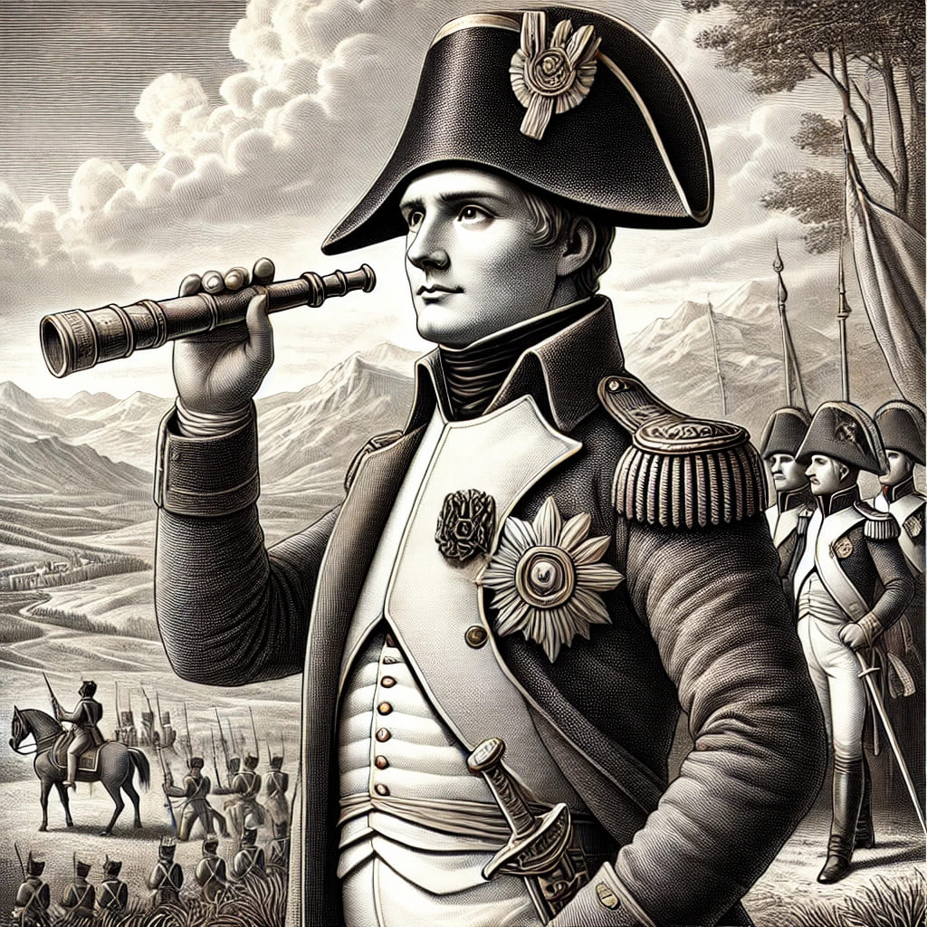 Napoleon Bonaparte adalah salah satu tokoh yang paling berpengaruh dalam sejarah Eropa. Terkenal sebagai ahli strategi militer yang cemerlang dan Kaisar Prancis yang ambisius Source By Ai Generator